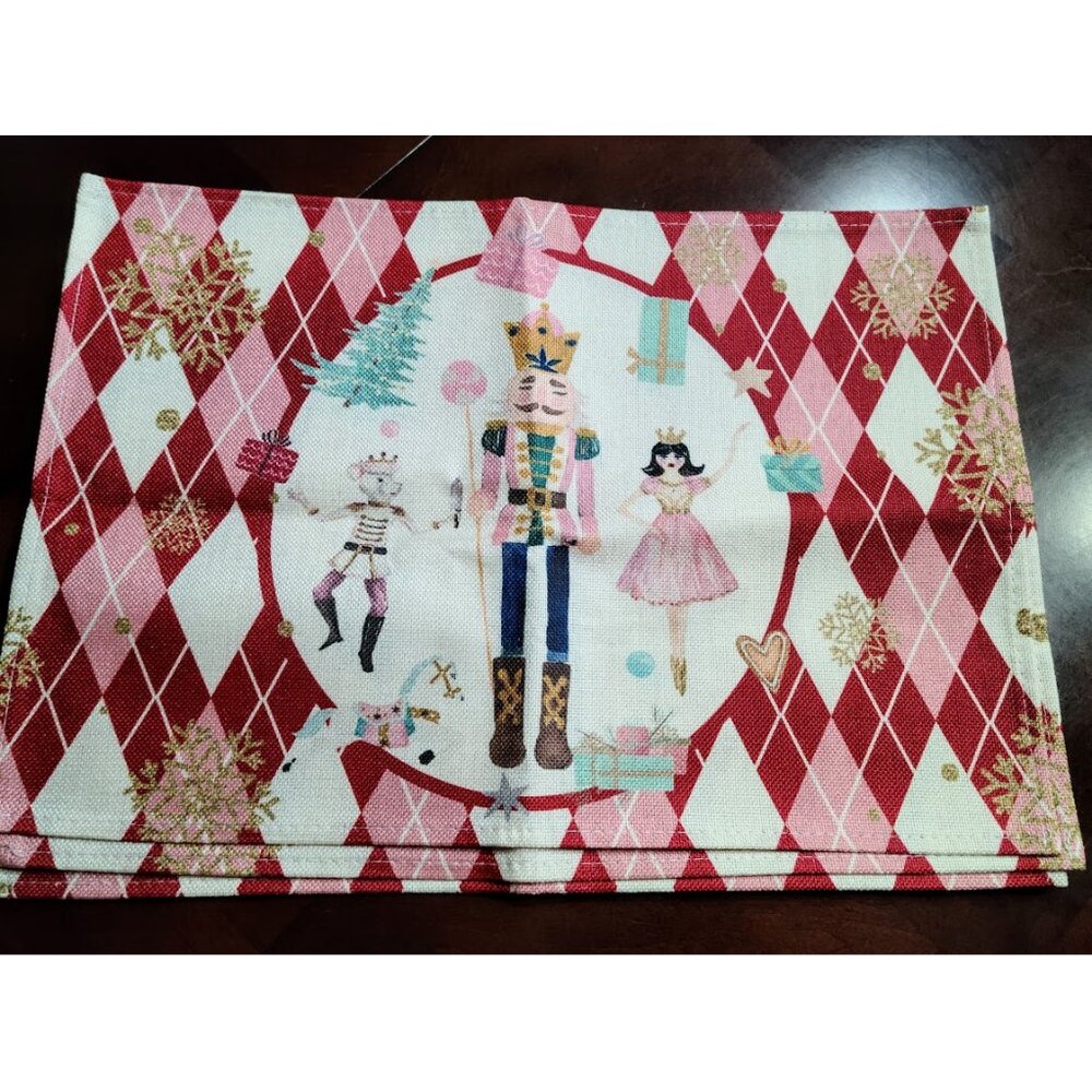 Red Nutcracker Placemats Christmas Decor Xmas Holiday Table Decorations Set 4pc - Picture 2 of 8